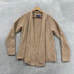 Apt 9 Cardigan Women's Large Cashmere Open Front Waterfall Sweater Beiege